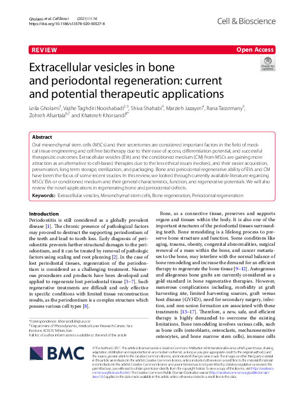 (PDF) Extracellular vesicles in bone and periodontal regeneration ...