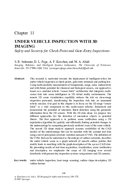 (PDF) Under Vehicle Inspection with 3d Imaging