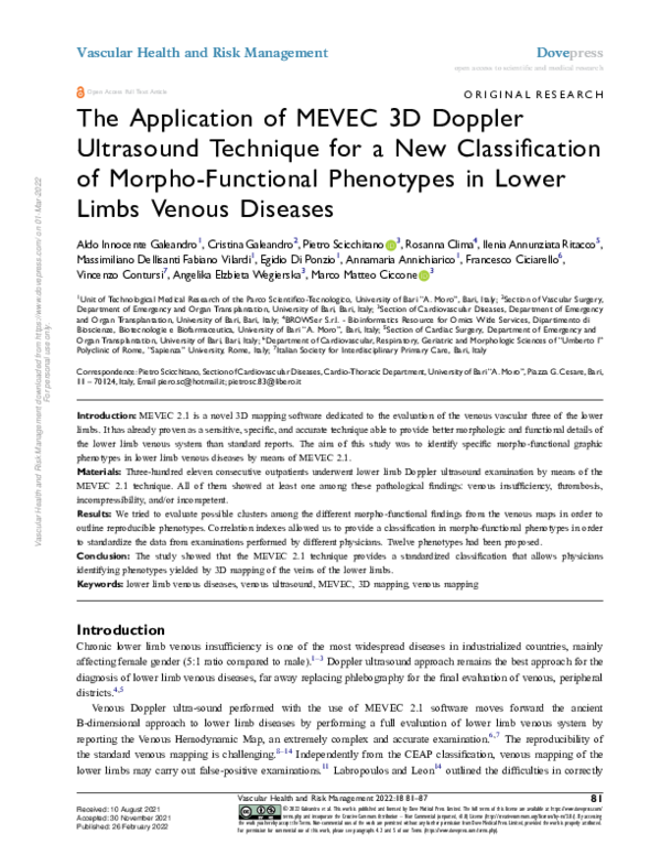 (PDF) The Application of MEVEC 3D Doppler Ultrasound Technique for a ...