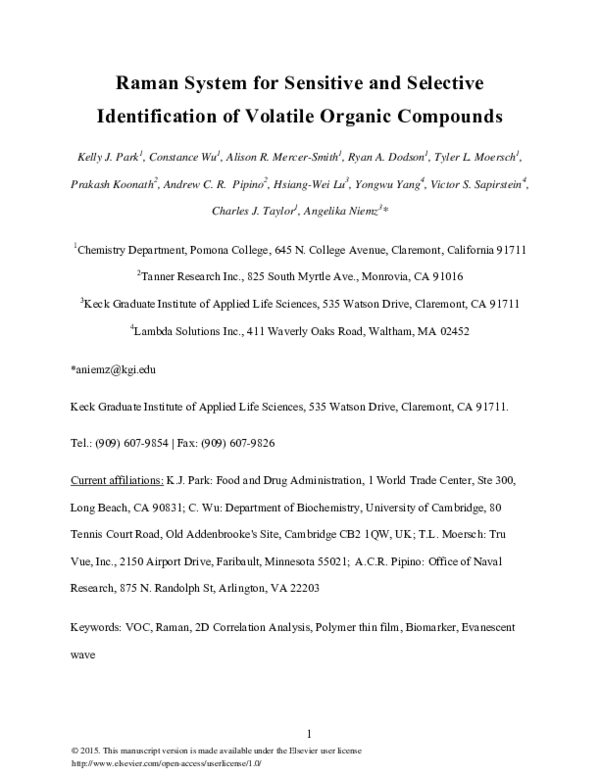 (PDF) Raman system for sensitive and selective identification of ...