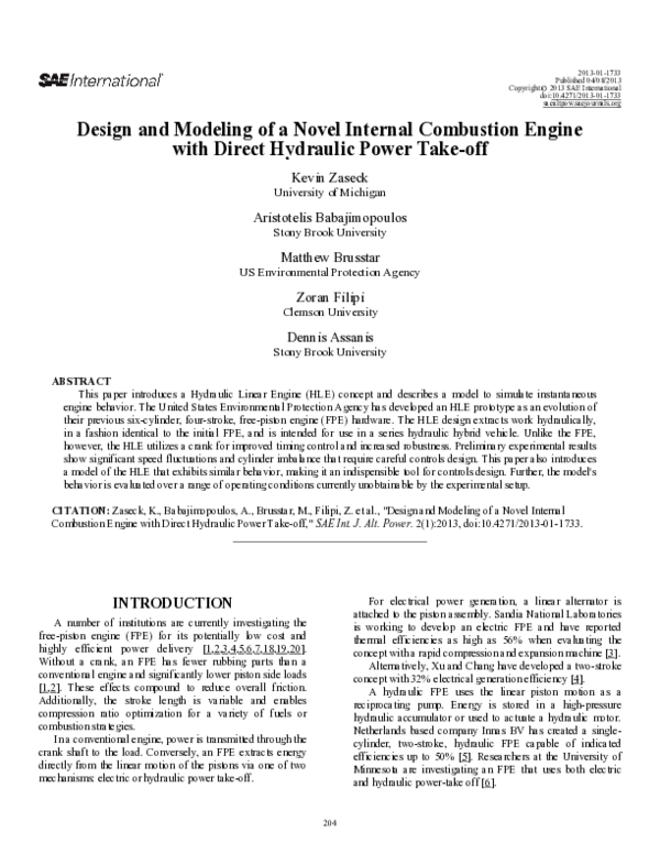 (PDF) Design and Modeling of a Novel Internal Combustion Engine with ...