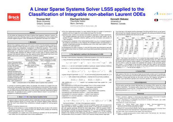 (PDF) A linear sparse systems solver (LSSS) applied to the ...