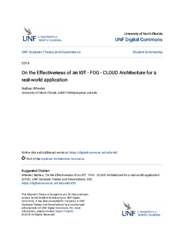 (PDF) On the Effectiveness of an IOT - FOG - CLOUD Architecture for a ...