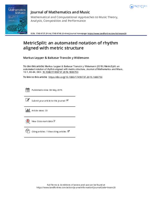 (PDF) MetricSplit: an automated notation of rhythm aligned with metric ...