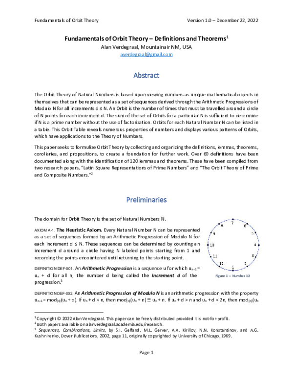 (PDF) Foundations of Orbit Theory - Definitions and Theorems