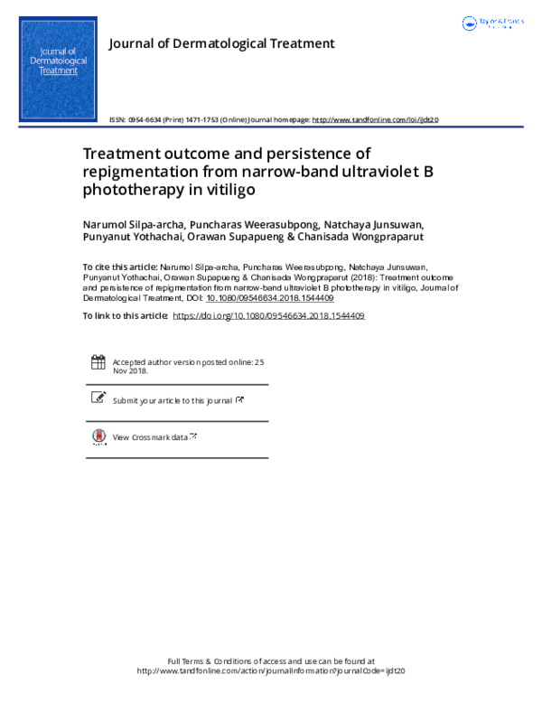 (PDF) Treatment outcome and persistence of repigmentation from narrow ...