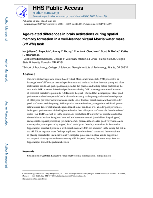 (PDF) Age-related differences in brain activations during spatial ...