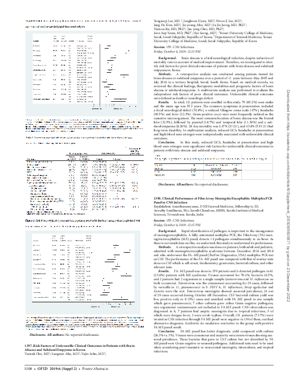 (PDF) 1397. Risk Factors of Unfavorable Clinical Outcomes in Patients ...