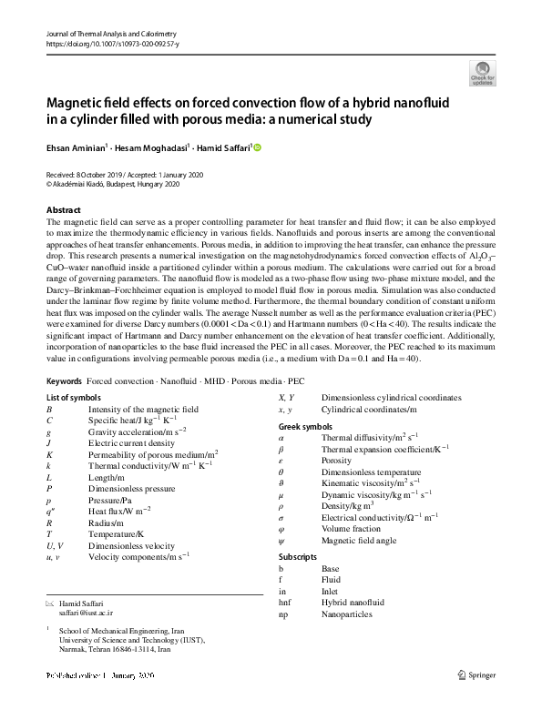 (PDF) Magnetic field effects on forced convection flow of a hybrid ...