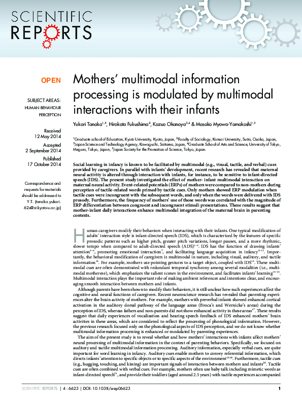 (PDF) Mothers' multimodal information processing is modulated by ...