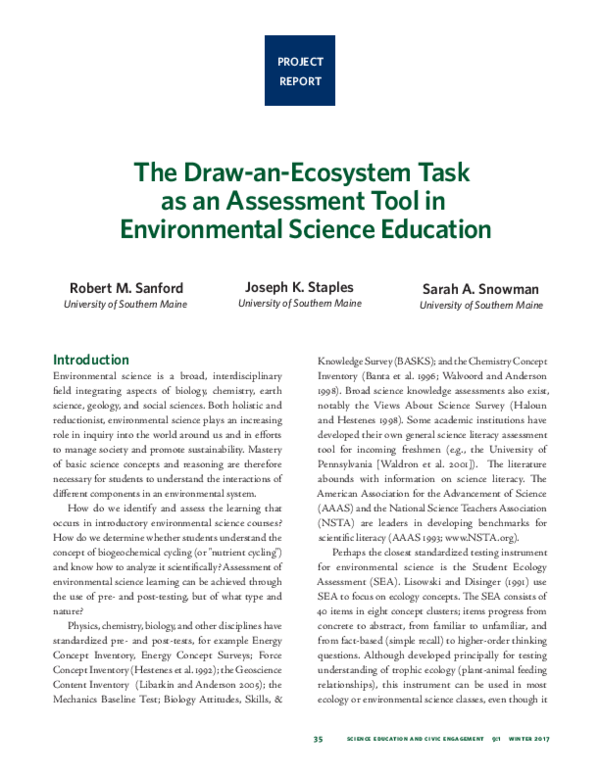 (PDF) The Draw-An-Ecosystem Task as an Assessment Tool in Environmental ...