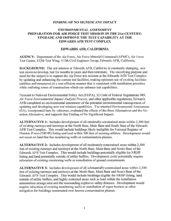 (PDF) Environmental Assessment Preparation for Air Force Test Mission ...