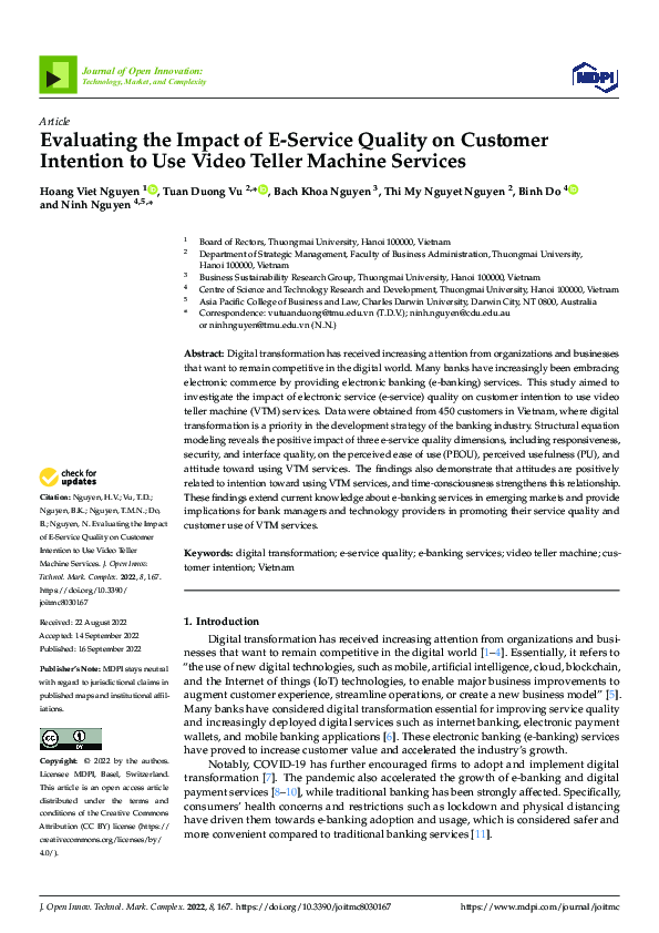(PDF) Evaluating the Impact of E-Service Quality on Customer Intention ...
