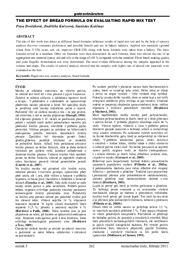 (PDF) The Effect of Bread Formula on Evaluating Rapid MIX Test