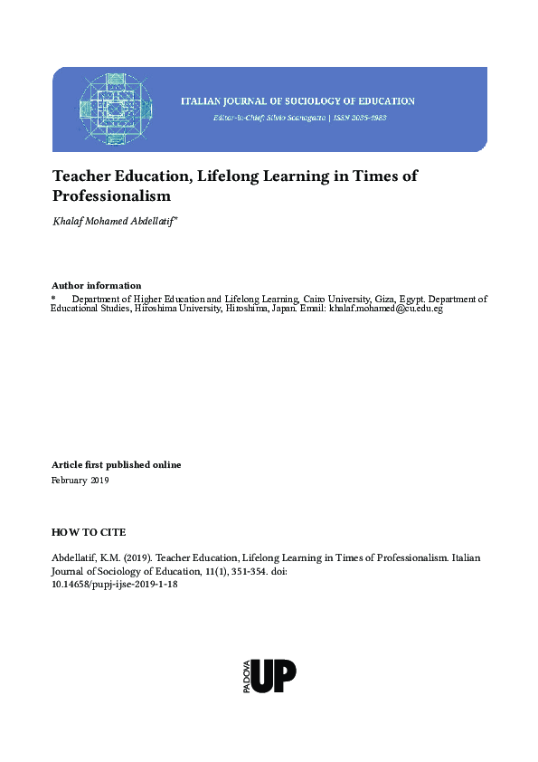 (PDF) The relationship between teacher education, professionalism and ...