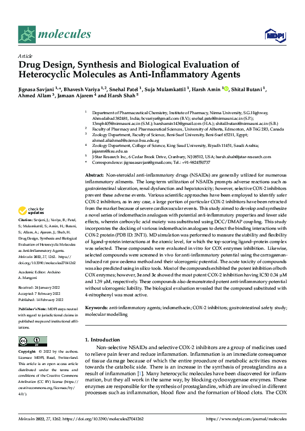 (PDF) Drug Design, Synthesis and Biological Evaluation of Heterocyclic ...