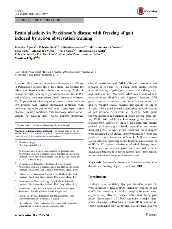 (PDF) Brain plasticity in Parkinson’s disease with freezing of gait ...