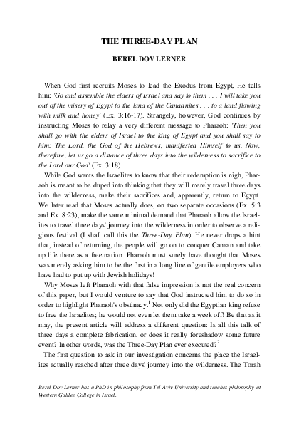 (PDF) The Three-Day Plan