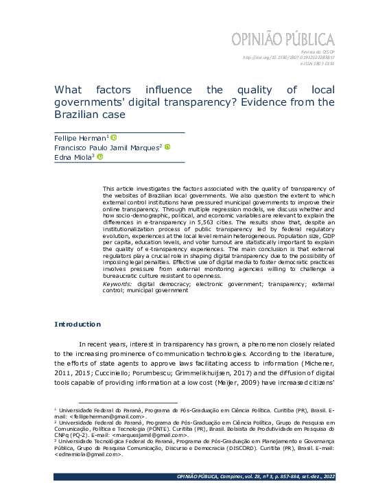 (PDF) What factors influence the quality of local governments' digital ...