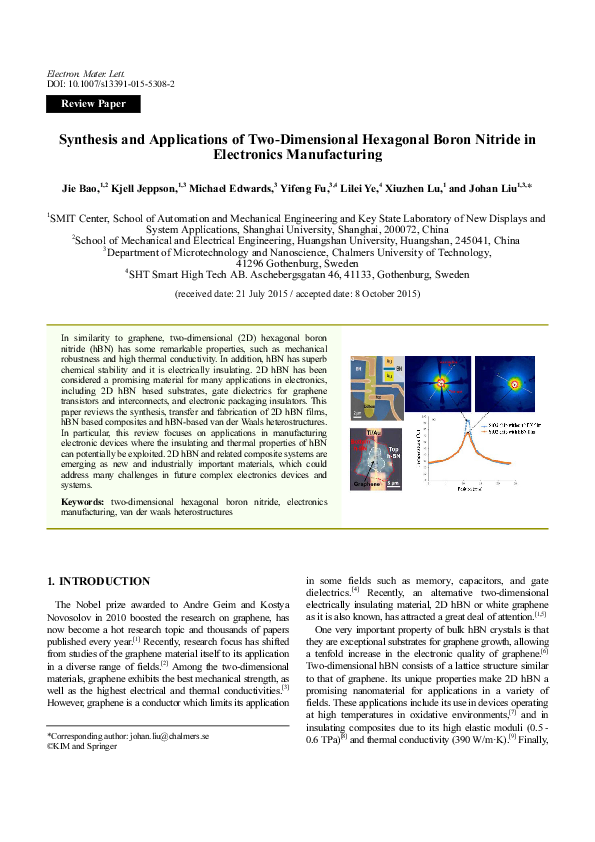 (PDF) Synthesis and applications of two-dimensional hexagonal boron ...