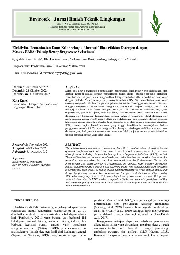 (PDF) Efektivitas Pemanfaatan Daun Kelor sebagai Alternatif