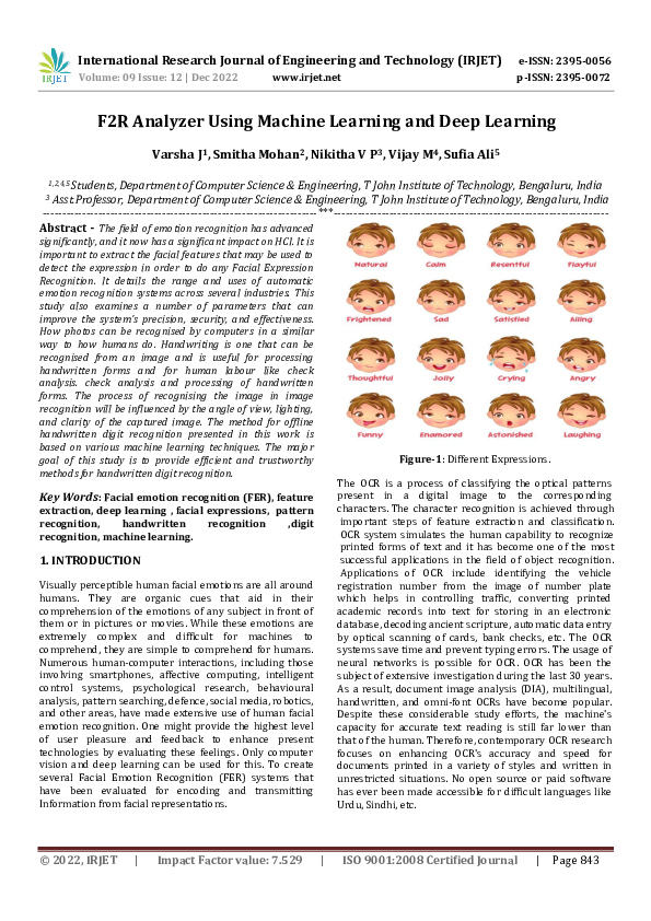 (PDF) F2R Analyzer Using Machine Learning and Deep Learning