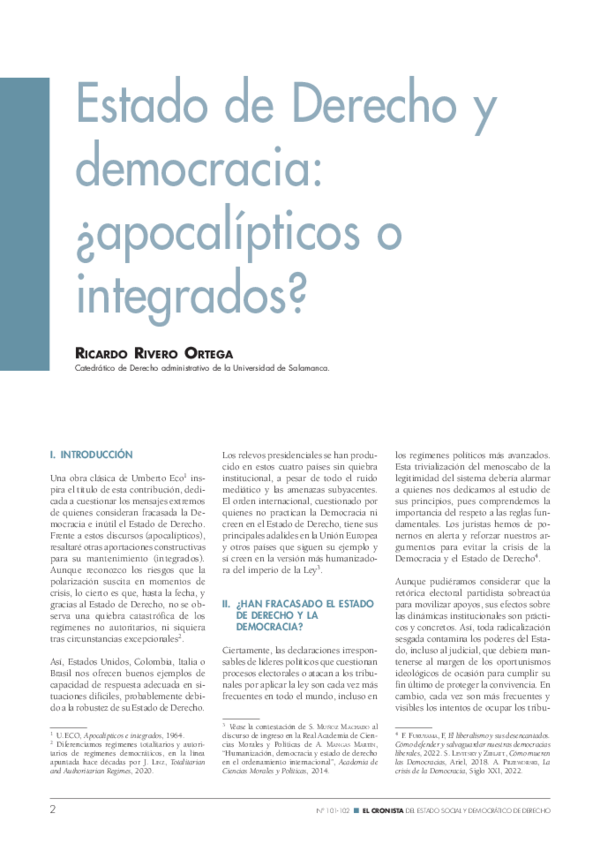 (PDF) Estado de Derecho y Democracia