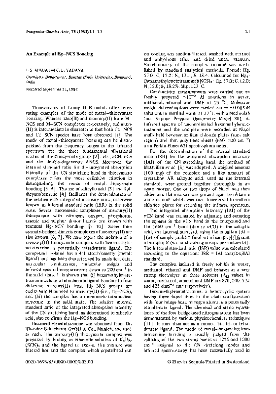 (PDF) An example of Hg NCS bonding