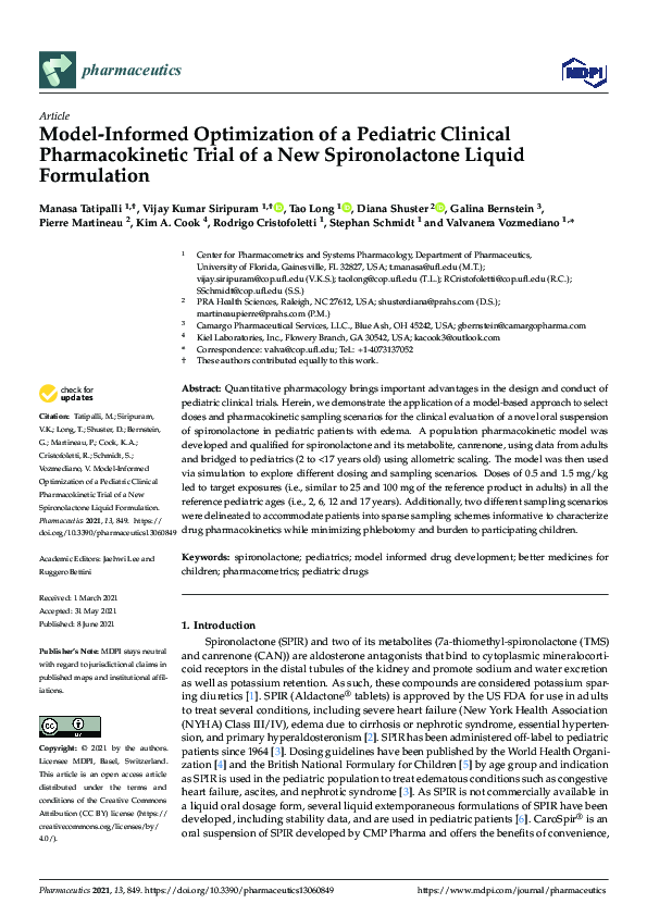 (PDF) Model-Informed Optimization of a Pediatric Clinical ...