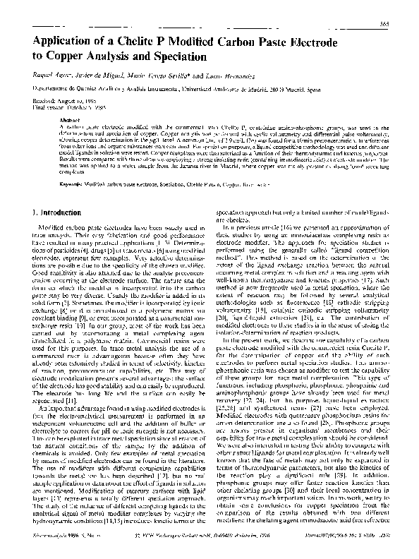 (PDF) Application of a chelite P modified carbon paste electrode to ...