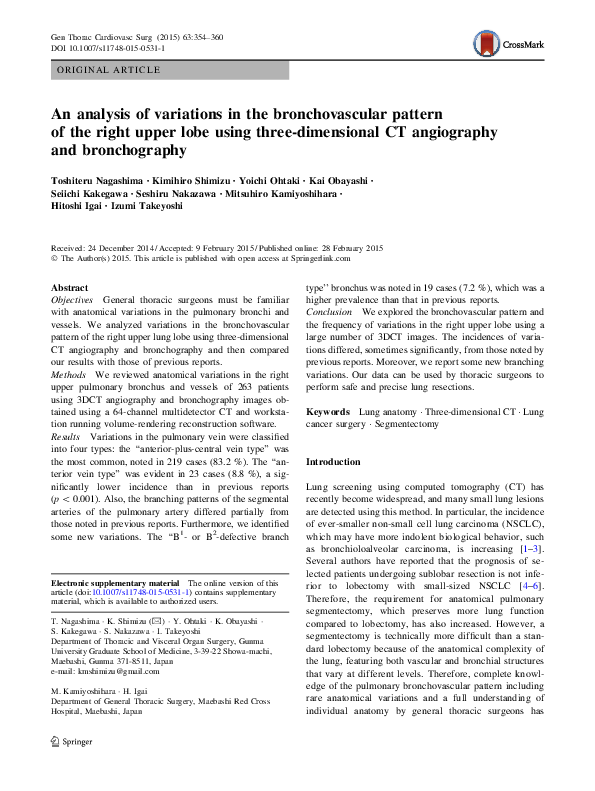 (PDF) An analysis of variations in the bronchovascular pattern of the ...