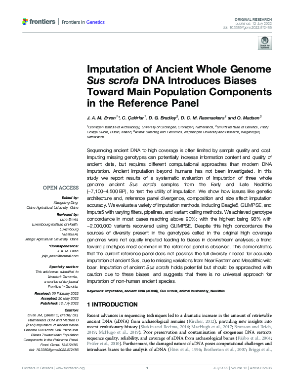 (PDF) 2022. Imputation of Ancient Whole Genome Sus scrofa DNA ...