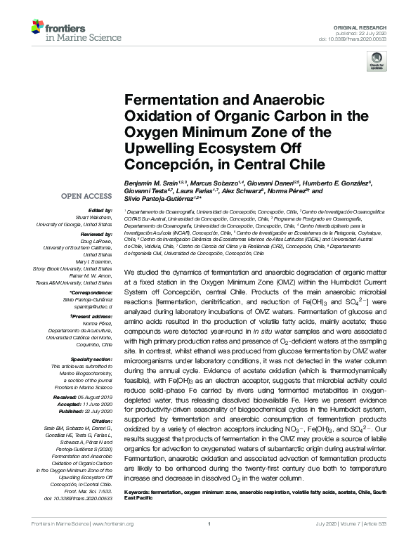 (PDF) Fermentation and Anaerobic Oxidation of Organic Carbon in the ...