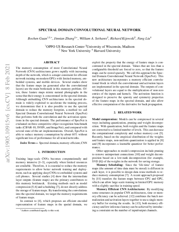 (PDF) SpecNet: Spectral Domain Convolutional Neural Network