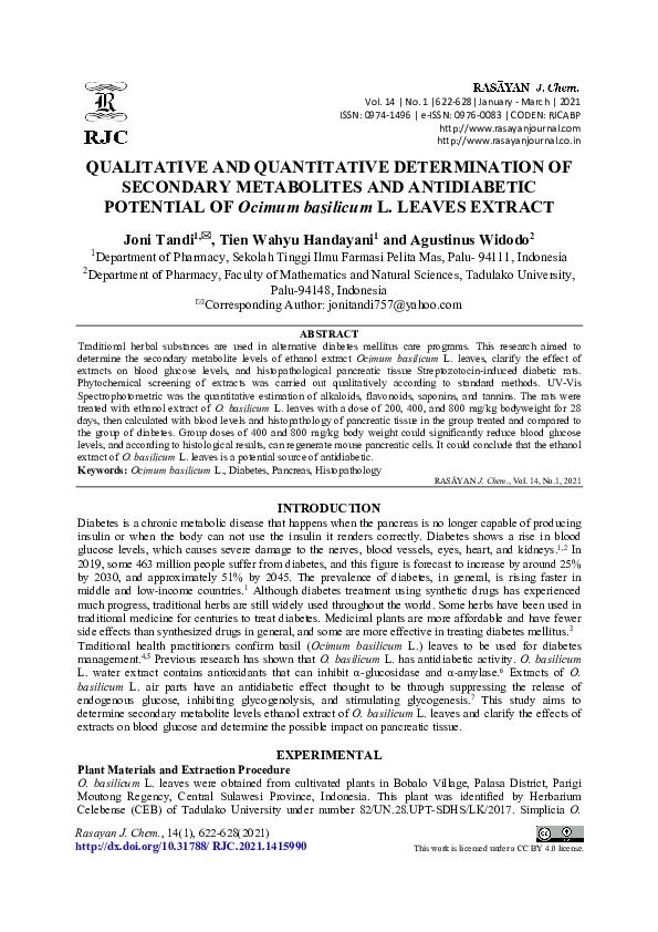 (PDF) QUALITATIVE AND QUANTITATIVE DETERMINATION OF SECONDARY ...