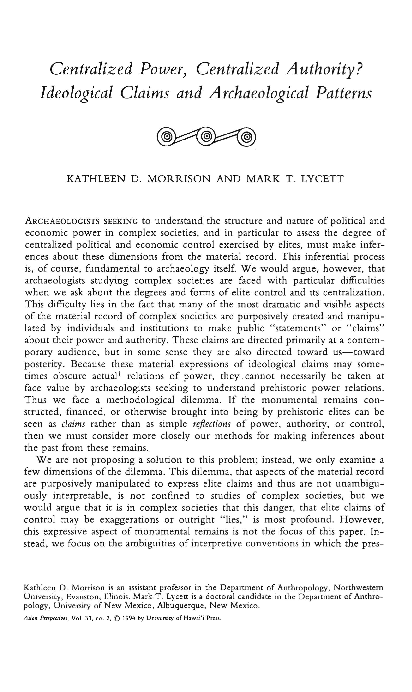 (PDF) Centralized power, centralized authority? Ideological claims and ...
