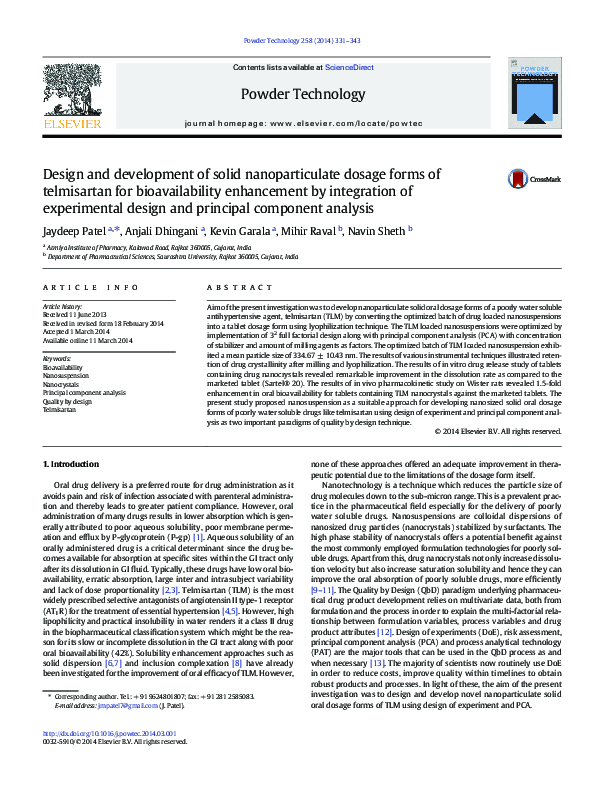 (PDF) Design and development of solid nanoparticulate dosage forms of ...