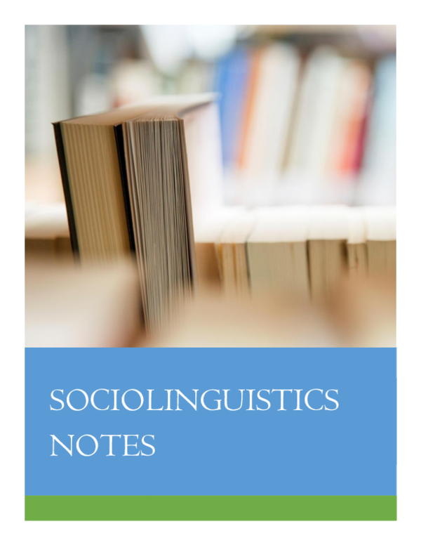 (PDF) Sociolinguistics Notes G1 G2