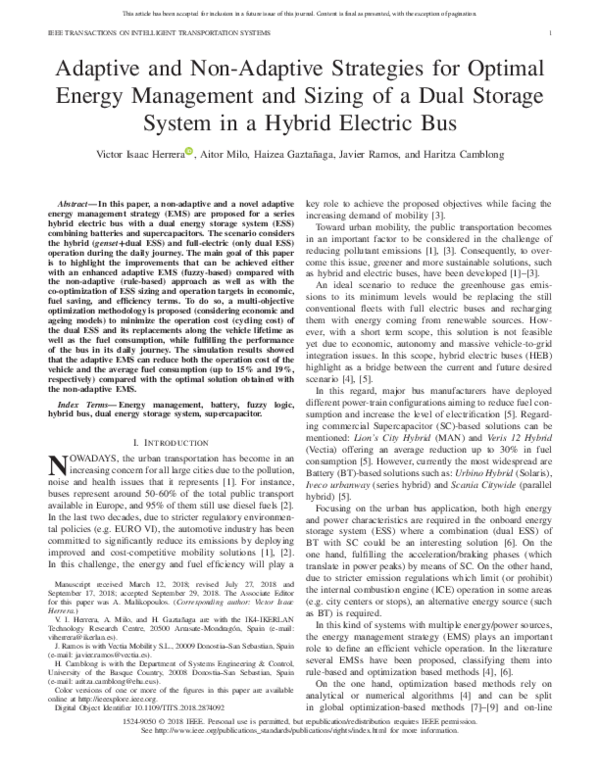 (PDF) Adaptive and Non-Adaptive Strategies for Optimal Energy ...