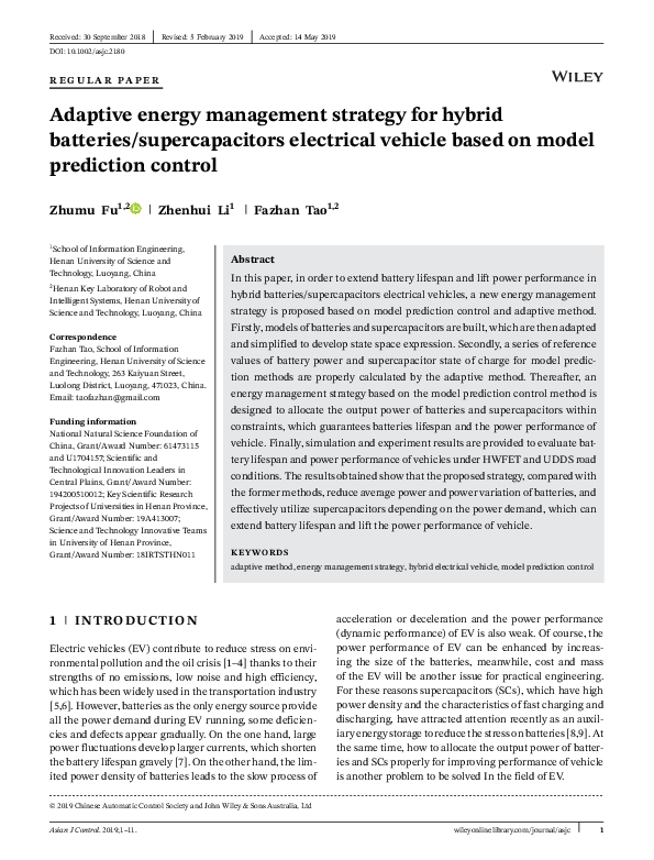 (PDF) Adaptive energy management strategy for hybrid batteries ...