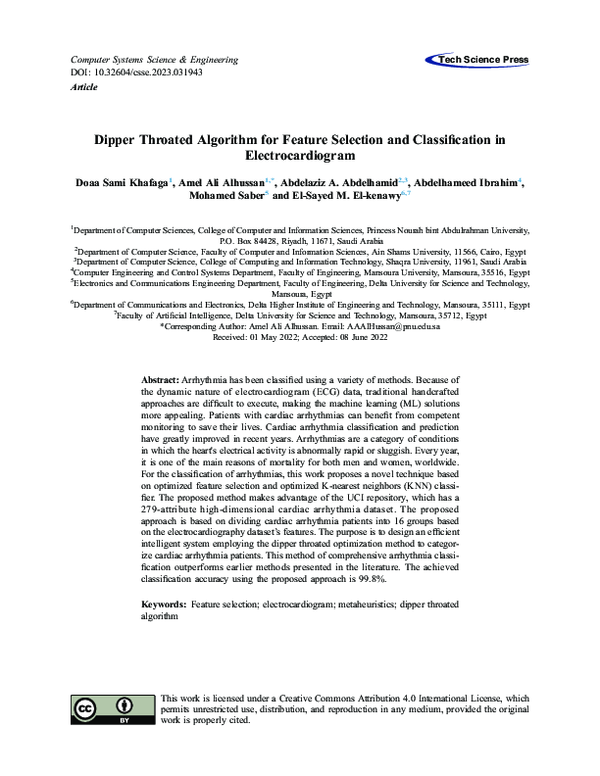 (PDF) Dipper Throated Algorithm for Feature Selection and ...