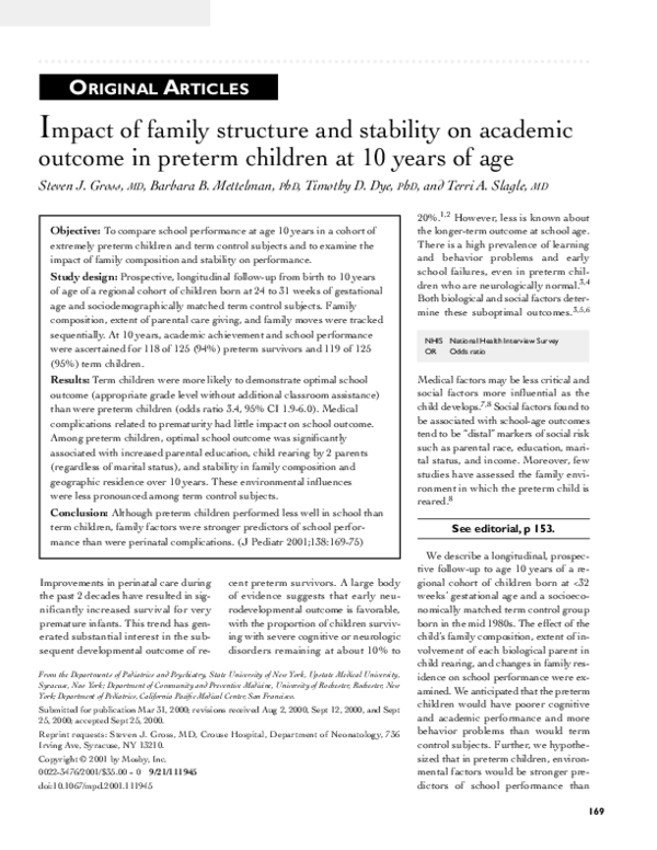 (PDF) Impact of family structure and stability on academic outcome in ...