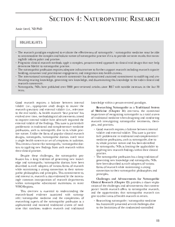 (PDF) Researching Naturopathy as a Traditional System of Medicine