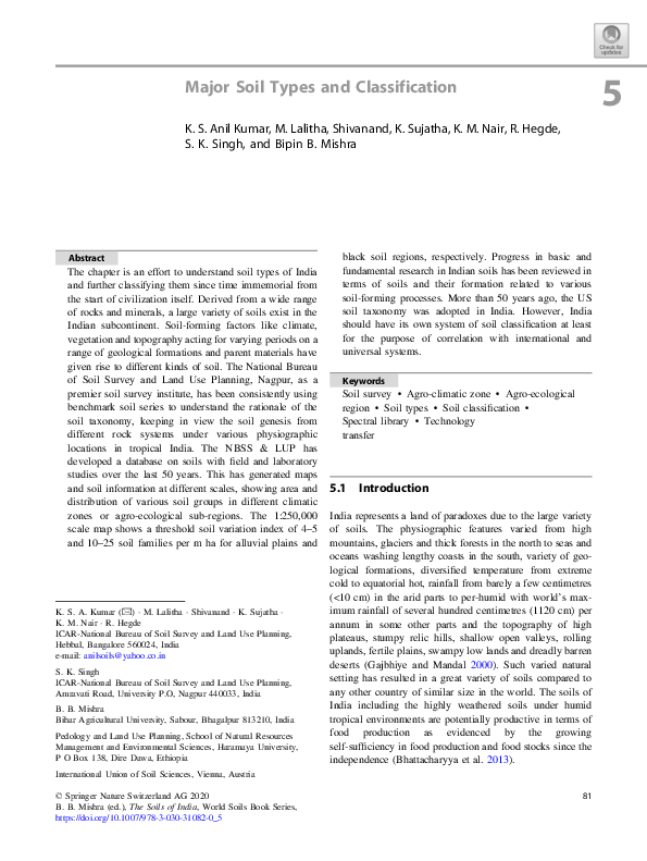 (PDF) Major Soil Types and Classification