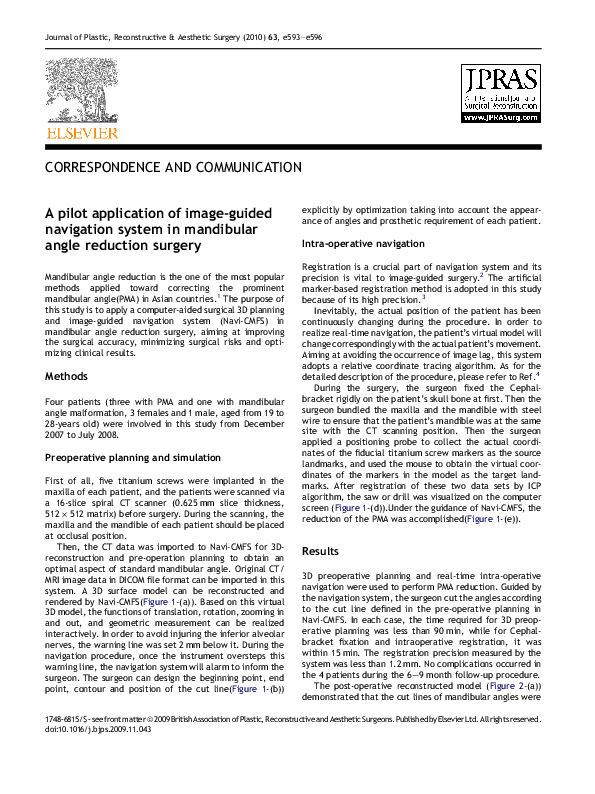 (PDF) A pilot application of image-guided navigation system in ...