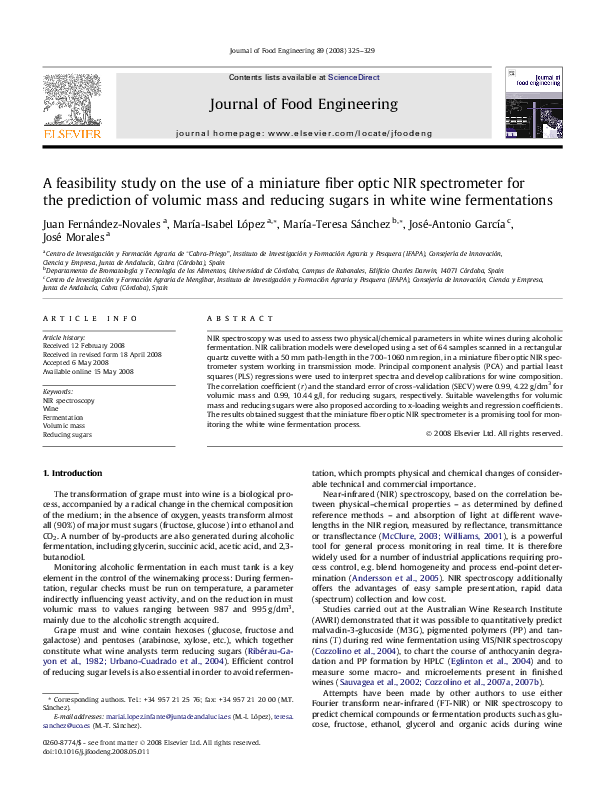 (PDF) A feasibility study on the use of a miniature fiber optic NIR ...