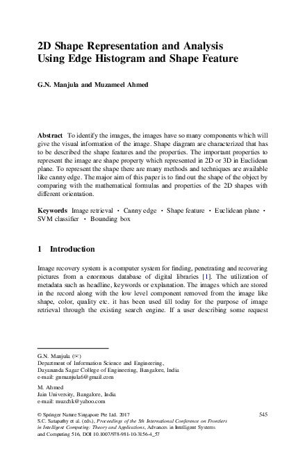 (PDF) 2D Shape Representation and Analysis Using Edge Histogram and ...