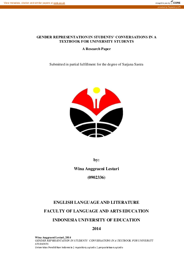 (PDF) Gender Representation in Students’ Conversations in a Textbook ...