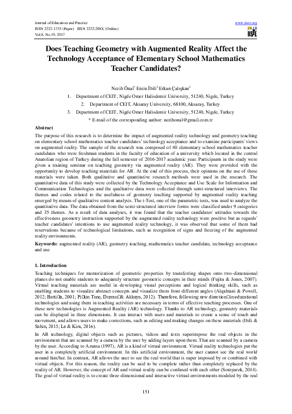 (PDF) Does Teaching Geometry with Augmented Reality Affect the ...