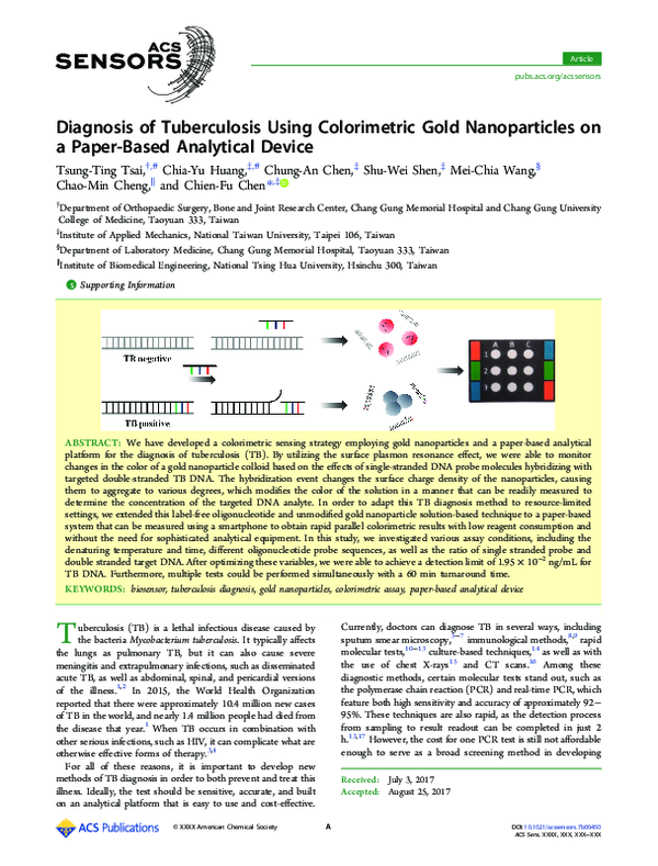 (PDF) Diagnosis of Tuberculosis Using Colorimetric Gold Nanoparticles